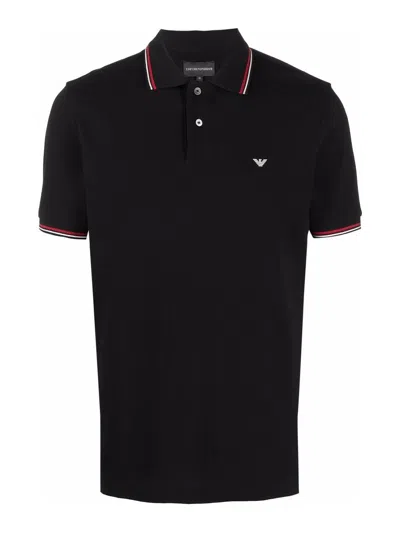 Emporio Armani Logo Polo Shirt In Black