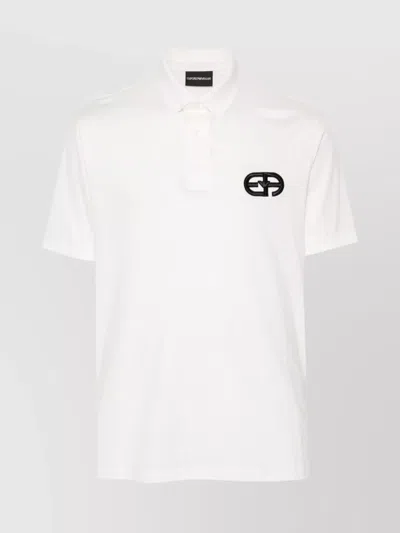 Emporio Armani Logo Polo Shirt Ribbed Trim