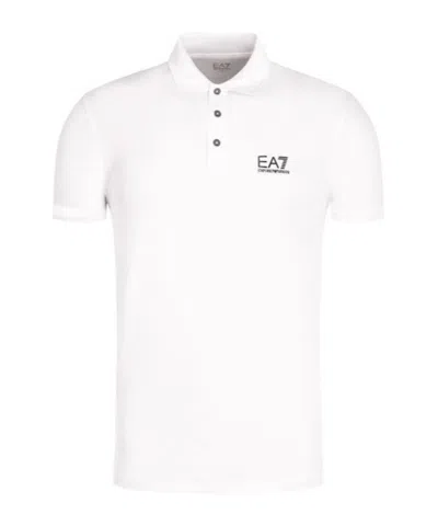Emporio Armani Logo Polo Shirt In White