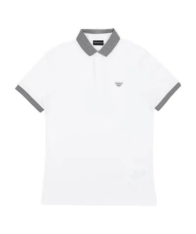 Emporio Armani Logo Polo Shirt In Beige