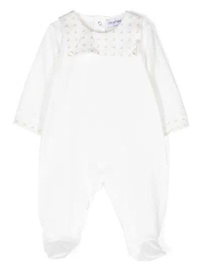 Emporio Armani Logo-print Babygrow Set In White