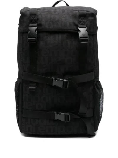 Emporio Armani Kids' Logo-print Backpack In Blue
