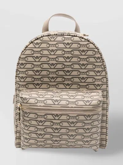 EMPORIO ARMANI LOGO PRINT BACKPACK WITH ADJUSTABLE STRAPS