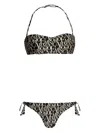 Emporio Armani Allover Logo Bikini Set In Black
