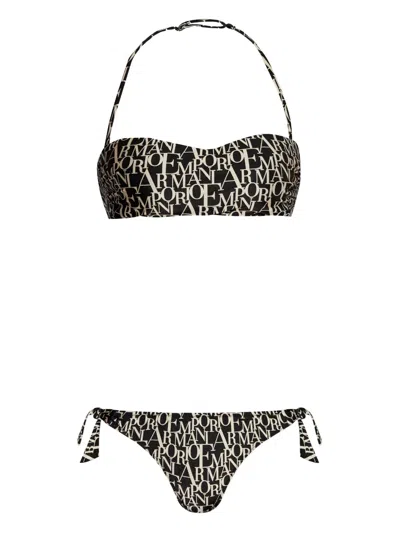 EMPORIO ARMANI LOGO-PRINT BIKINI