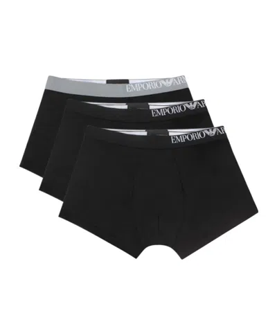 Emporio Armani Logo-print Boxers Set In Black