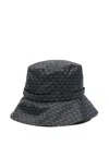 Emporio Armani Logo Print Bucket Hat With Wide Brim In Black