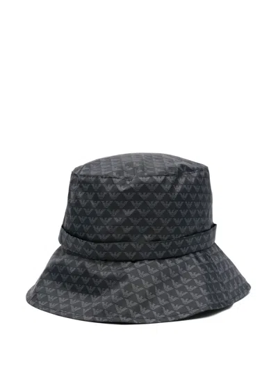 EMPORIO ARMANI LOGO-PRINT BUCKET HAT
