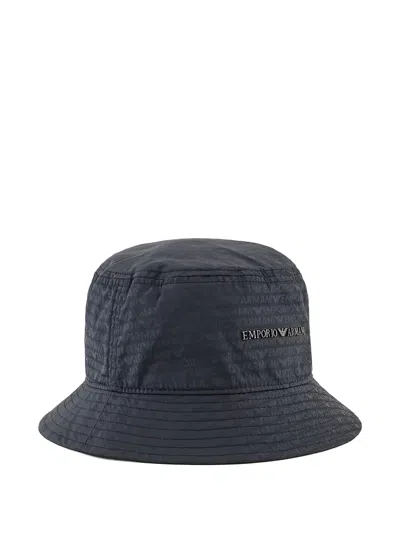 Emporio Armani Kids' Logo-print Bucket Hat In Black