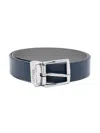 Emporio Armani Faux-leather Buckle Belt In Blue