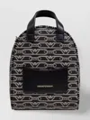 Emporio Armani Logo Print Coated Backpack With Detachable Straps