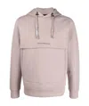 Emporio Armani Logo-print Concealed-pocket Hoodie In Nude