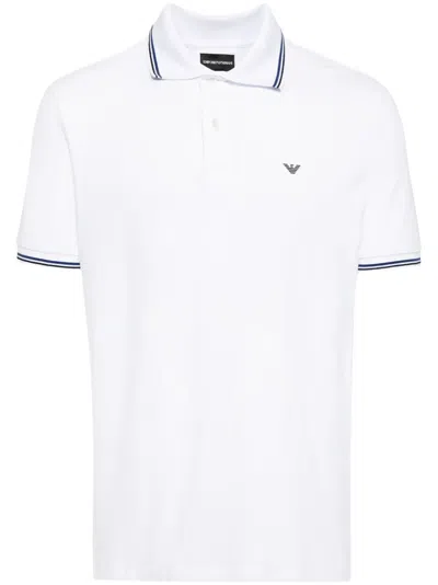 Emporio Armani Cotton Polo Shirt In White