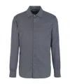 Emporio Armani Printed Stretch-cotton Shirt With Button-down Collar In Black