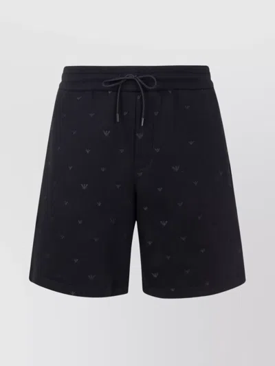 EMPORIO ARMANI LOGO PRINT COTTON SHORTS