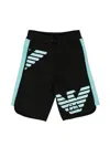 Emporio Armani Logo-print Cotton Shorts In Black