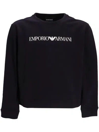 Emporio Armani Logo Cotton Sweatshirt In Multi