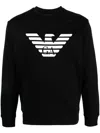 Emporio Armani Logo Print Modal Blend Sweatshirt In Schwarz