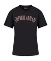 Emporio Armani Official Store Asv Organic Jersey T-shirt With Glitter Logo In Black