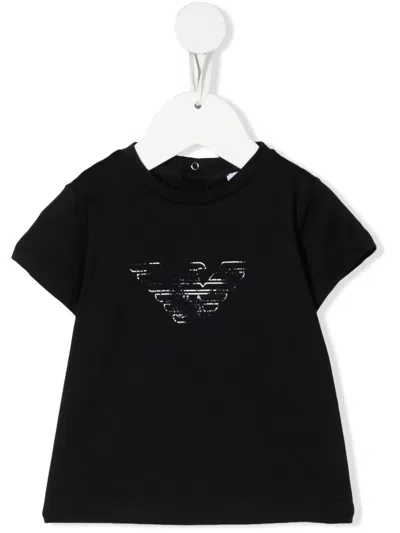 Emporio Armani Babies' Logo-print Cotton T-shirt In Blue