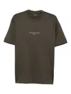 Emporio Armani Logo-print Cotton T-shirt In Brown