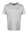 Emporio Armani Pima-jersey T-shirt With Logo Print In Gray