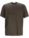 Emporio Armani Logo Embroidered Lyocell-blend T-shirt In Green