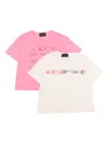 Emporio Armani Logo-print Cotton T-shirt (pack Of Two) In Pink