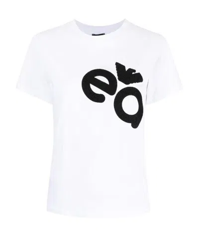Emporio Armani Logo-print Cotton T-shirt In White