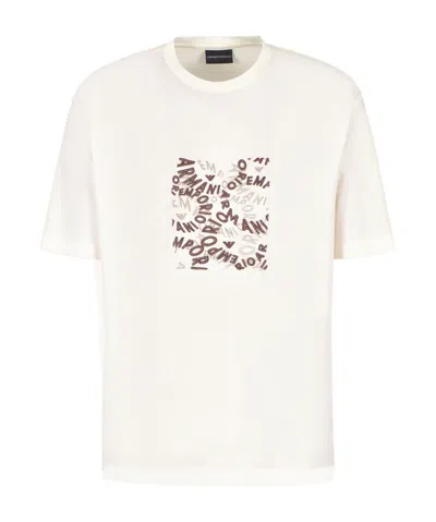 Emporio Armani Logo-print Cotton T-shirt In White