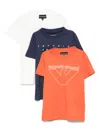 Emporio Armani Logo-print Cotton T-shirts (pack Of Three) In Multi