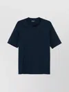 Emporio Armani Logo Print Crew Neck Cotton T-shirt In Blue