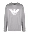 Emporio Armani Logo-print Crew Neck Sweatshirt In Gray