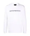 Emporio Armani Logo Print Long-sleeved Sweatshirt In White
