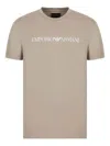 Emporio Armani Pima-jersey T-shirt With Logo Print In Nude