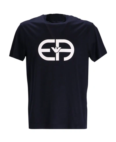 Emporio Armani Logo-print Crew-neck T-shirt In Black