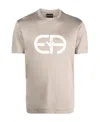 Emporio Armani Logo-print Crew Neck T-shirt In Nude