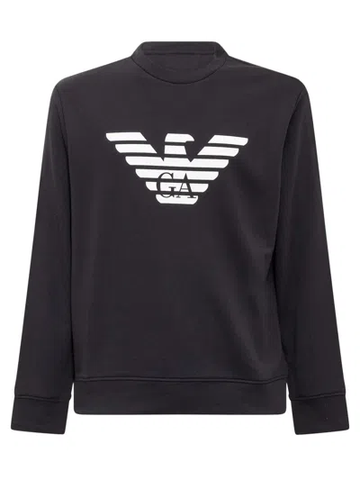 EMPORIO ARMANI LOGO PRINT CREWNECK SWEATSHIRT