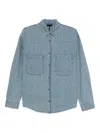 Emporio Armani Denim Cotton Shirt In Multi