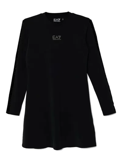 Emporio Armani Kids' Logo-print Dress In Black