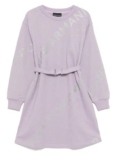 Emporio Armani Kids' Logo-print Dress In Purple