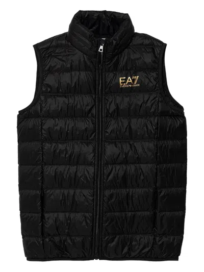 Emporio Armani Kids' Logo-print Gilet In Black