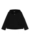 Emporio Armani All Over Logo Hooded Sweatshirt In Black