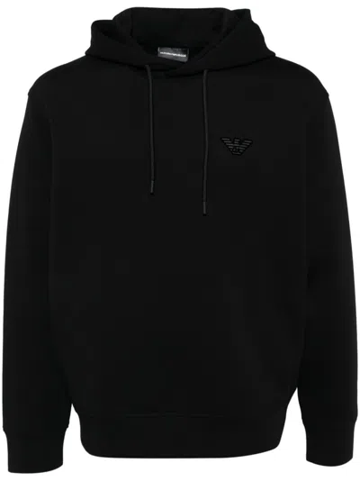 Emporio Armani Logo-print Hoodie In Black