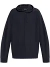 Emporio Armani Logo-print Hoodie In Blue