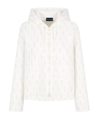 Emporio Armani Logo-print Hoodie In White
