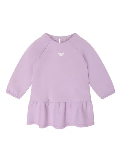 Emporio Armani Babies' Logo-print Jersey Dress In Purple