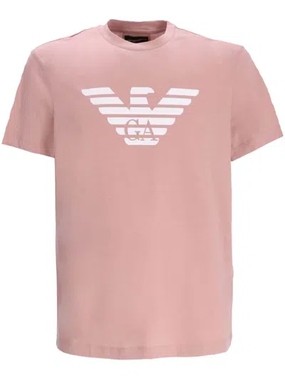 Emporio Armani Logo-print Jersey T-shirt In Pink