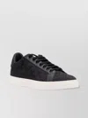 Emporio Armani Nylon Sneakers With Jacquard All-over Eagle In Black