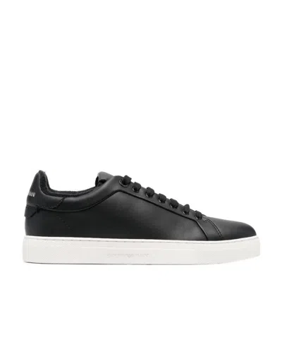 EMPORIO ARMANI LOGO-PRINT LACE-UP SNEAKERS
